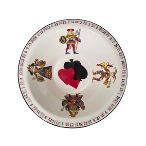 Tabletops Gallery‎ King of Hearts Snack Bowl Poker Cards Theme Ceramic